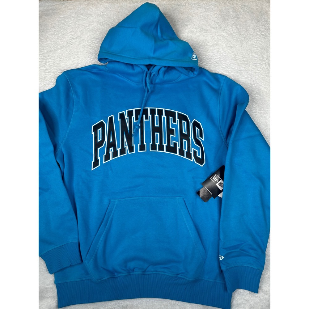 New Era Carolina Panthers NFL Hoodie Blue Mens Medium Sweatshirt Arched Logo